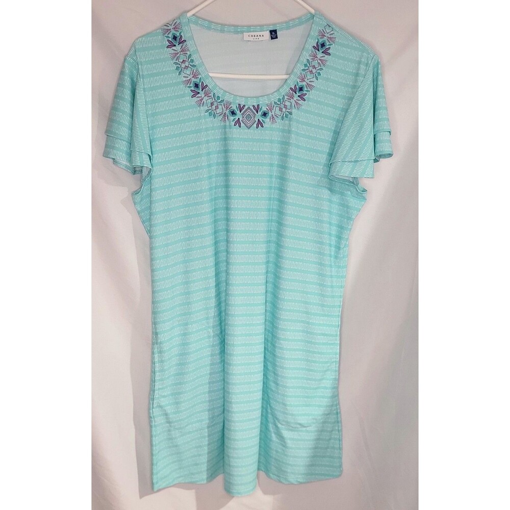 Cabana Life Womens XL Bathing Suit Cover Up 50 SPF+ Dress Vacation Cruise Swim